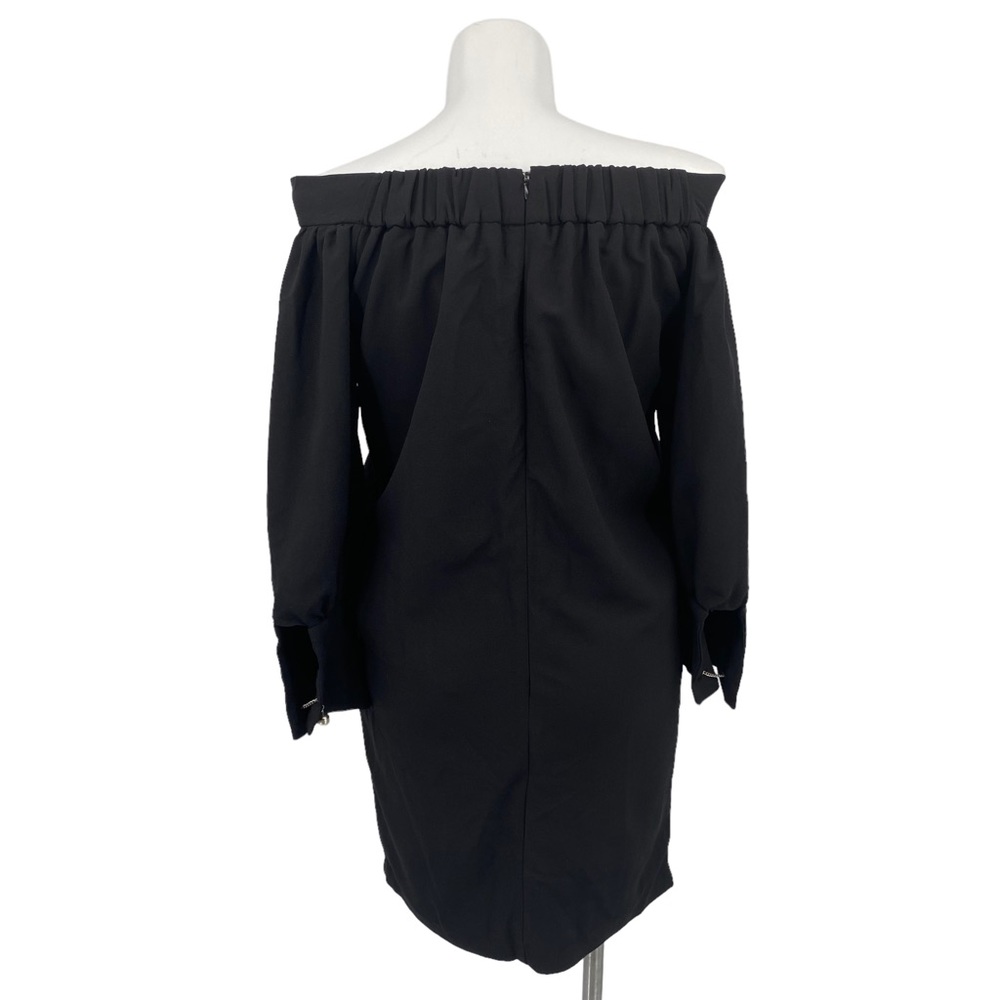 Strut & Bolt NWT Off The Shoulder Black Dress Chain Faux Pearl Large - Picture 3 of 16